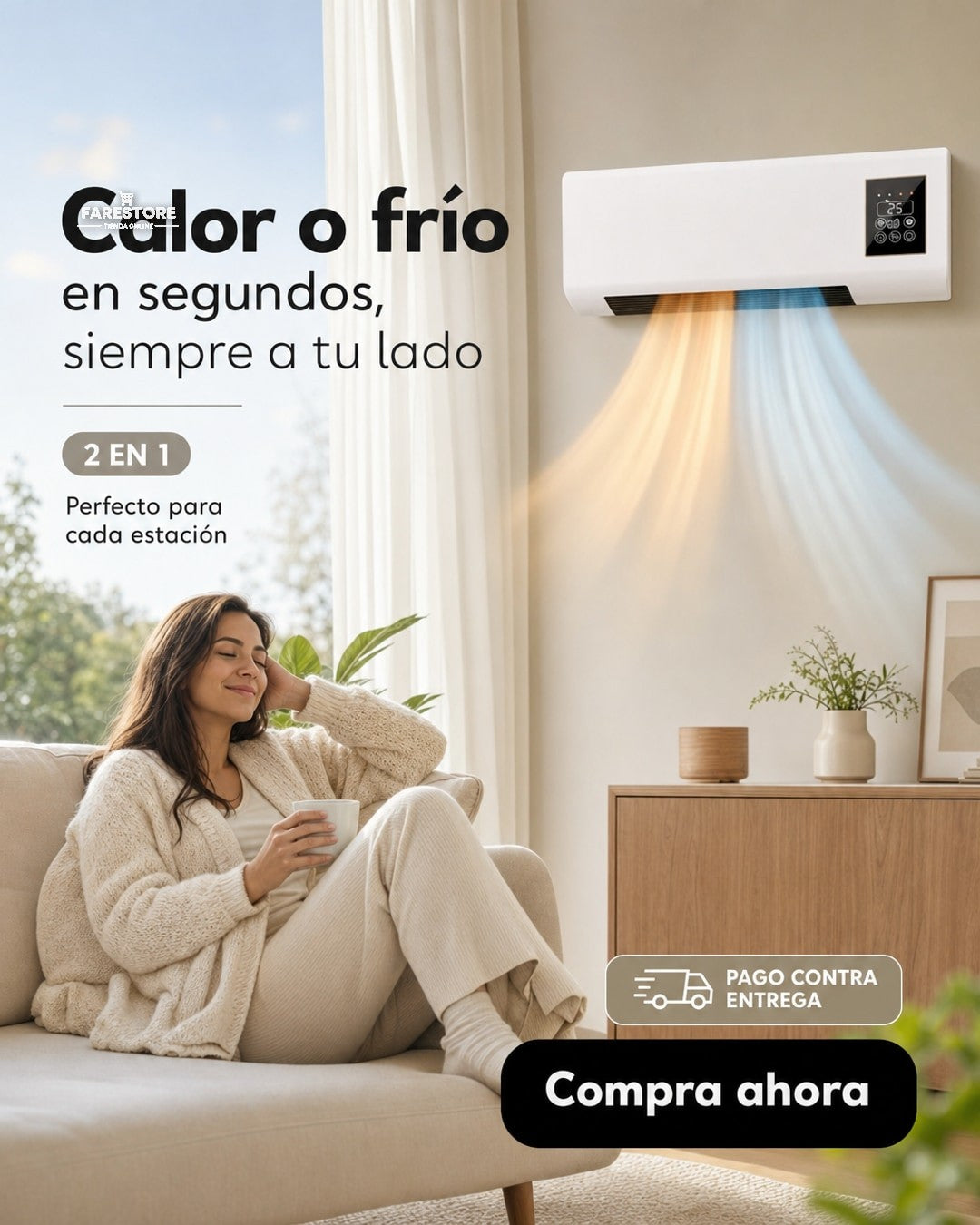 🔥  Calor en invierno y aire fresco en verano en un solo dispositivo